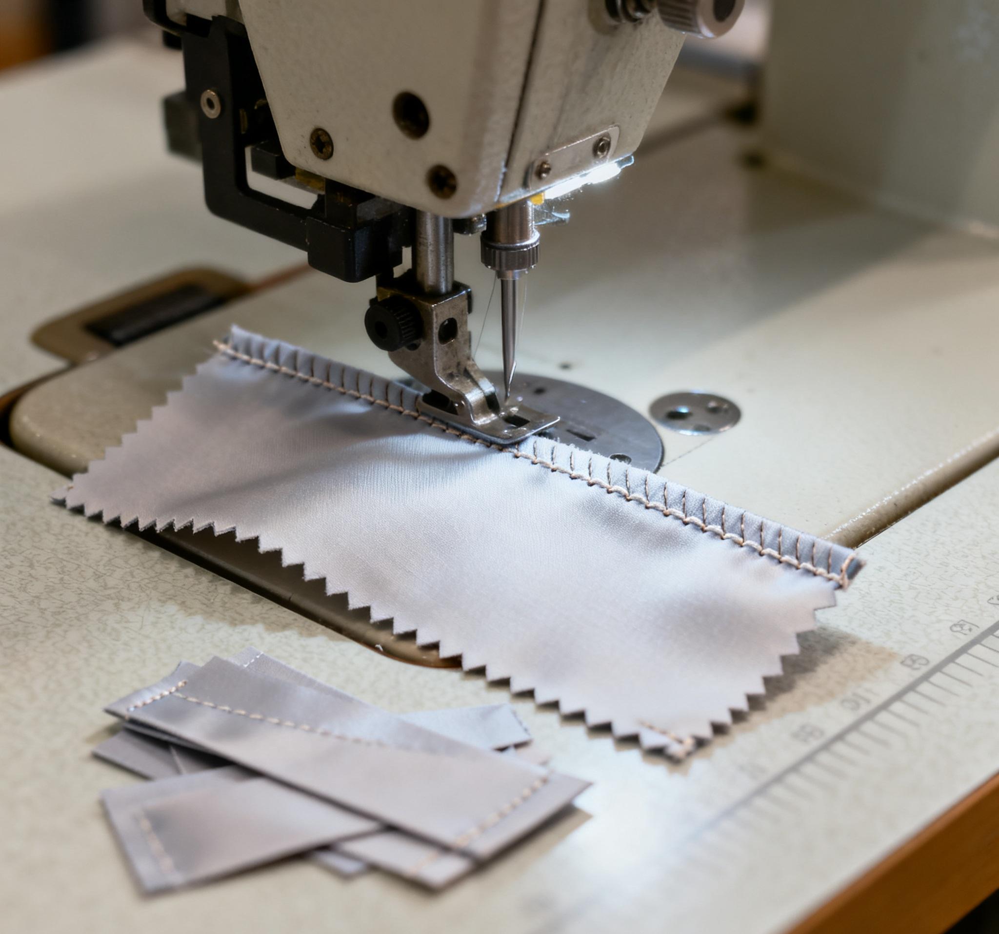 Ultrasonic cut garment labels featuring sealed edges and precision cutting technology for soft, smooth finish.